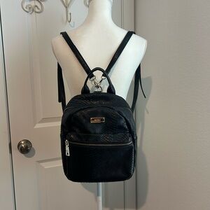 BCBG Black Textured Bag with Gold Accents